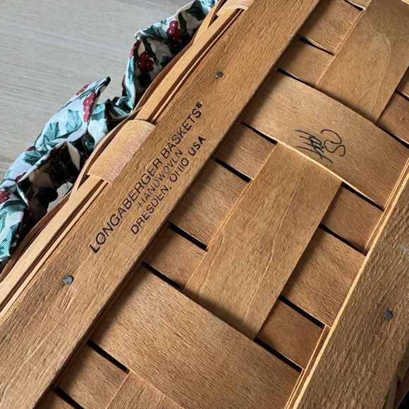 Longaberger 1994 Bread Basket W/ Liner, Protector, Bread Divider & Apron NEW - Picture 6 of 7